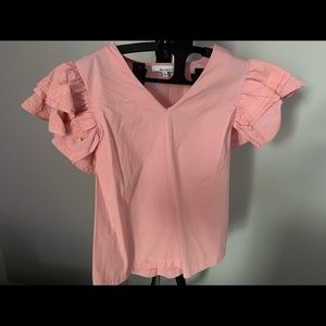 Moelleux Flutter Sleeve Cotton Top (L)